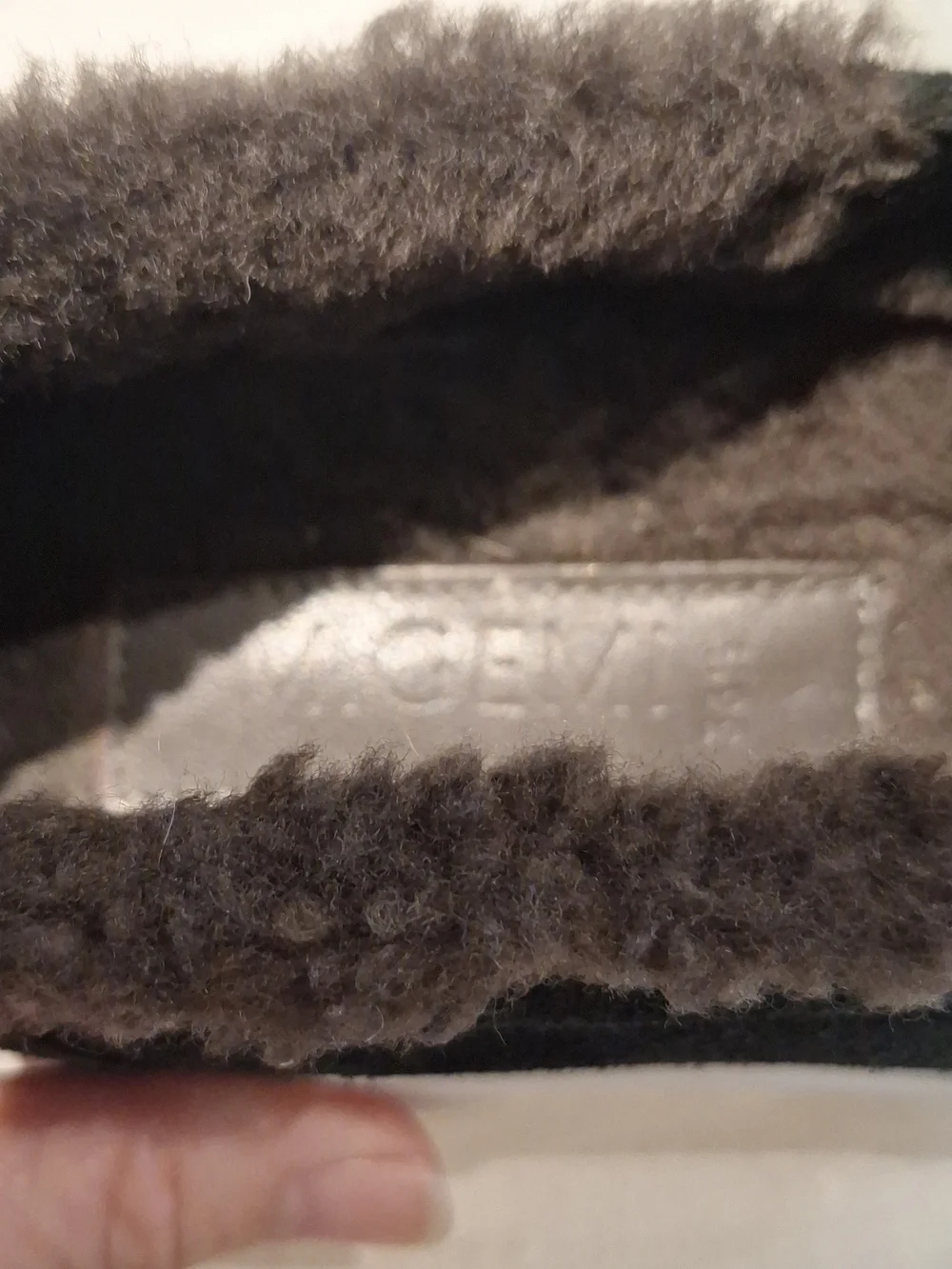 M.  GEMI Women's Black Suede Slip-On Sneakers with Gray Faux Fur Lining
